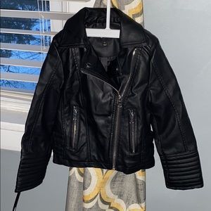 Black, fake leather jacket